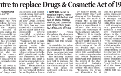 Centre to replace Drugs & Cosmetic Act of 1940